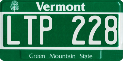 VT license plate LTP228
