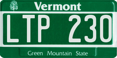 VT license plate LTP230