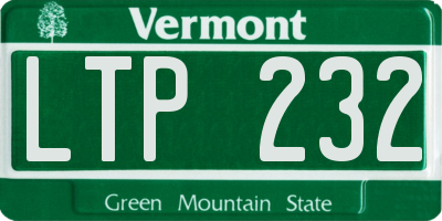 VT license plate LTP232