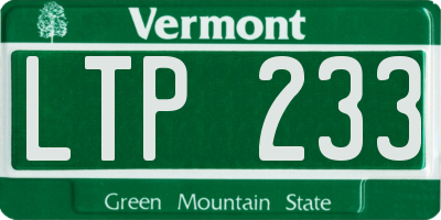 VT license plate LTP233