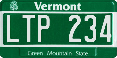 VT license plate LTP234