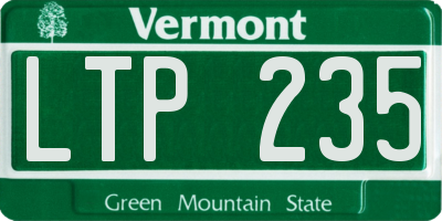 VT license plate LTP235