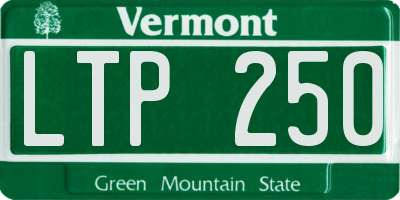 VT license plate LTP250