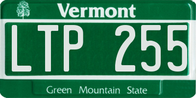 VT license plate LTP255