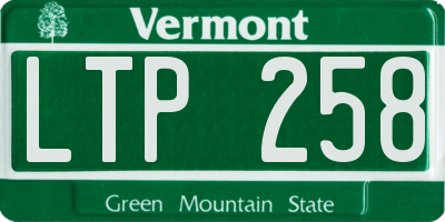 VT license plate LTP258