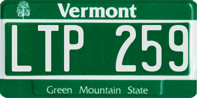 VT license plate LTP259