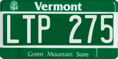 VT license plate LTP275