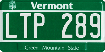 VT license plate LTP289