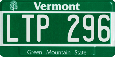 VT license plate LTP296