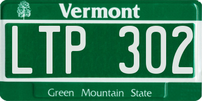 VT license plate LTP302