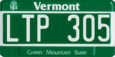 VT license plate LTP305