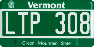 VT license plate LTP308