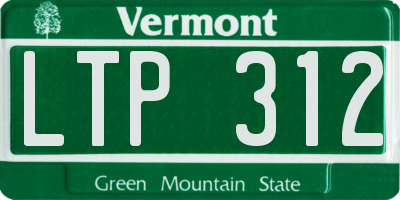 VT license plate LTP312