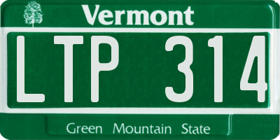 VT license plate LTP314