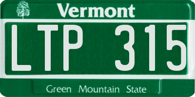 VT license plate LTP315