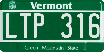 VT license plate LTP316