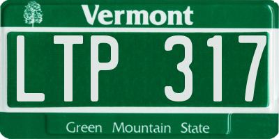 VT license plate LTP317
