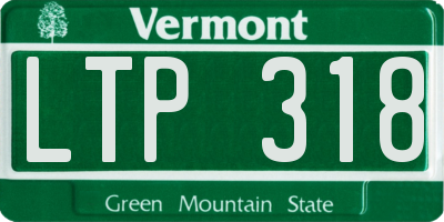 VT license plate LTP318