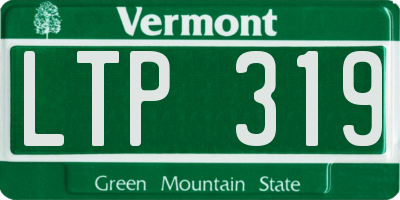 VT license plate LTP319
