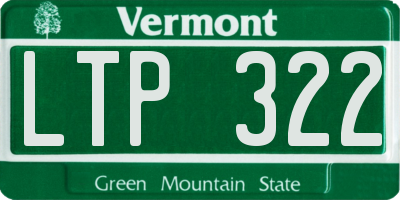 VT license plate LTP322