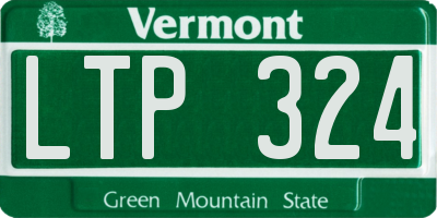 VT license plate LTP324