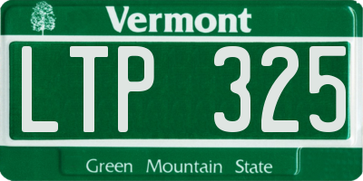 VT license plate LTP325