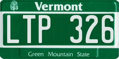 VT license plate LTP326