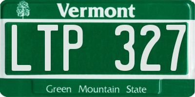 VT license plate LTP327