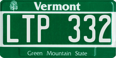 VT license plate LTP332