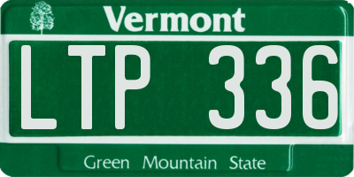 VT license plate LTP336
