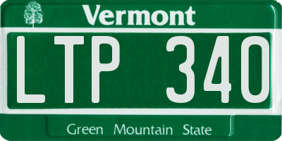 VT license plate LTP340