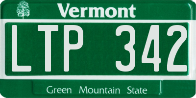 VT license plate LTP342