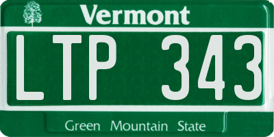 VT license plate LTP343