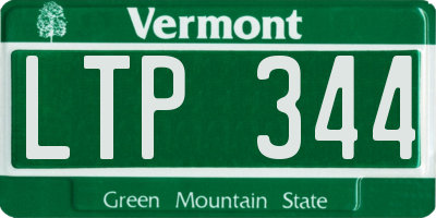 VT license plate LTP344