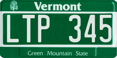 VT license plate LTP345