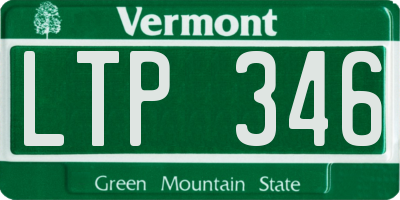 VT license plate LTP346