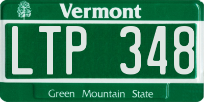 VT license plate LTP348