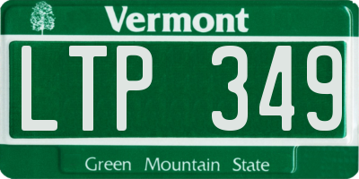 VT license plate LTP349