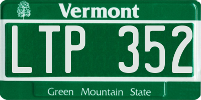 VT license plate LTP352