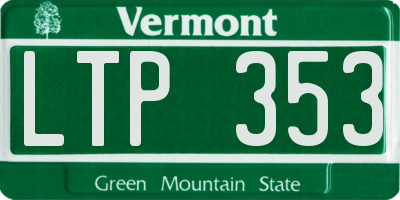 VT license plate LTP353