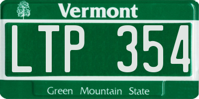 VT license plate LTP354