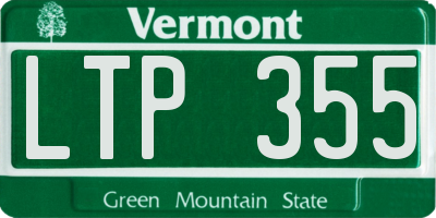 VT license plate LTP355