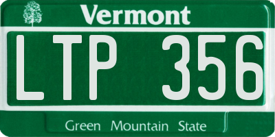 VT license plate LTP356