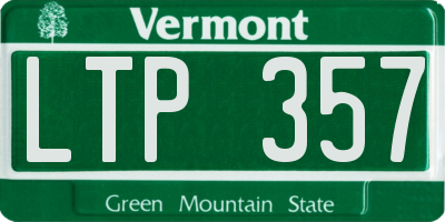 VT license plate LTP357