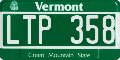 VT license plate LTP358