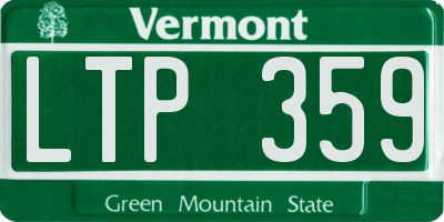 VT license plate LTP359