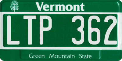 VT license plate LTP362
