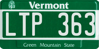 VT license plate LTP363