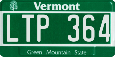VT license plate LTP364