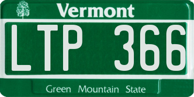 VT license plate LTP366